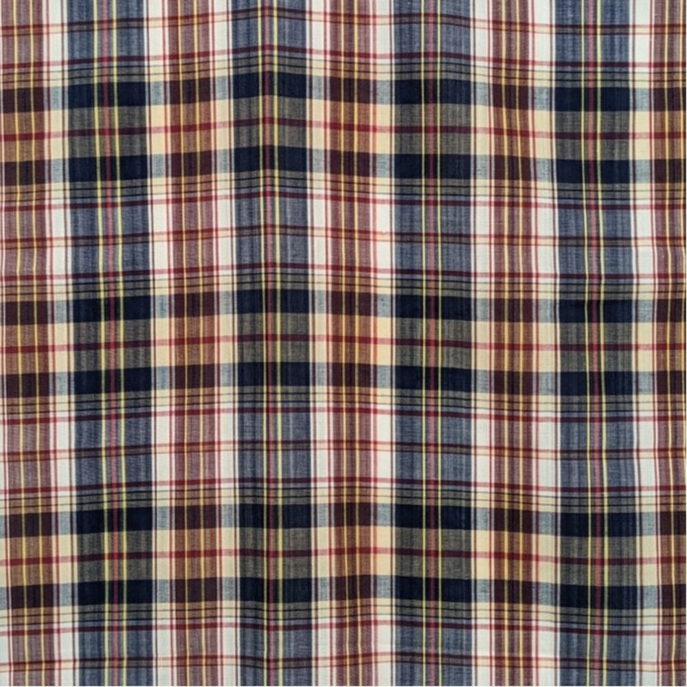 6 7/8+ Yds Vintage 1970's 1980's Lightweight Woven Cotton Plaid Shirting Fabric